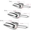 imageIce Scoop Efar Stainless Steel Kitchen Utility Scoop Set Ideal for Ice CubeCoffee BeanFoodCandyFlourPopcorn Set of 3 5812 Ounce5812 Ounce