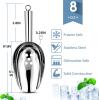 imageIce Scoops with Holes Efar 6 Ounce Stainless Steel Scoops with Drain Holes to Reduce Unwanted Dilution Metal Scoop for Ice MakerFreezerBar Rust Free ampamp Dishwasher Safe2 Pack8 Ounce