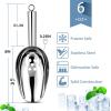 imageIce Scoops with Holes Efar 6 Ounce Stainless Steel Scoops with Drain Holes to Reduce Unwanted Dilution Metal Scoop for Ice MakerFreezerBar Rust Free ampamp Dishwasher Safe2 Pack6 Ounce
