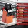 imageKnife Block Set for Kitchen Efar 17Piece High Carbon Forged Stainless Steel Knife Set Includes Chef Utility Paring Steak Serrated Bread Santoku Knife Sharpener  Full Tang DesignAbs Handle  Wooden Block