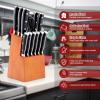 imageKnife Block Set for Kitchen Efar 17Piece High Carbon Forged Stainless Steel Knife Set Includes Chef Utility Paring Steak Serrated Bread Santoku Knife Sharpener  Full Tang DesignTriple Riveted Abs Handle