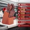 imageKnife Block Set for Kitchen Efar 17Piece High Carbon Forged Stainless Steel Knife Set Includes Chef Utility Paring Steak Serrated Bread Santoku Knife Sharpener  Full Tang DesignRosewood Handle  Wooden Block