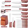 imageKnife Block Set for Kitchen Efar 17Piece High Carbon Forged Stainless Steel Knife Set Includes Chef Utility Paring Steak Serrated Bread Santoku Knife Sharpener  Full Tang DesignRosewood Handle  Wooden Block
