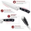 imageKnife Block Set for Kitchen Efar 17Piece High Carbon Forged Stainless Steel Knife Set Includes Chef Utility Paring Steak Serrated Bread Santoku Knife Sharpener  Full Tang DesignTriple Riveted Abs Handle