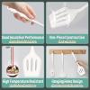 imageSilicone Cooking Utensils Set Efar 7Piece Blue Heat Resistant Kitchen Utensils Set Kitchen Nonstick Tools Spatula Ladle Spoon Pasta Server for Nonstick Cookware NonToxic ampamp Dishwasher safeWhite