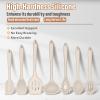 imageSilicone Cooking Utensils Set Efar 7Piece Blue Heat Resistant Kitchen Utensils Set Kitchen Nonstick Tools Spatula Ladle Spoon Pasta Server for Nonstick Cookware NonToxic ampamp Dishwasher safeKhaki