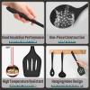 imageSilicone Cooking Utensils Set Efar 7Piece Blue Heat Resistant Kitchen Utensils Set Kitchen Nonstick Tools Spatula Ladle Spoon Pasta Server for Nonstick Cookware NonToxic ampamp Dishwasher safeBlack