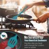 imageSilicone Cooking Utensils Set Efar 7Piece Blue Heat Resistant Kitchen Utensils Set Kitchen Nonstick Tools Spatula Ladle Spoon Pasta Server for Nonstick Cookware NonToxic ampamp Dishwasher safeBlue