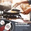 imageSilicone Cooking Utensils Set Efar 7Piece Blue Heat Resistant Kitchen Utensils Set Kitchen Nonstick Tools Spatula Ladle Spoon Pasta Server for Nonstick Cookware NonToxic ampamp Dishwasher safeWhite