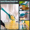 imageSilicone Cooking Utensils Set Efar 7Piece Blue Heat Resistant Kitchen Utensils Set Kitchen Nonstick Tools Spatula Ladle Spoon Pasta Server for Nonstick Cookware NonToxic ampamp Dishwasher safeBlue