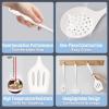 imageSilicone Cooking Utensils Set Efar 7Piece Blue Heat Resistant Kitchen Utensils Set Kitchen Nonstick Tools Spatula Ladle Spoon Pasta Server for Nonstick Cookware NonToxic ampamp Dishwasher safeWhite