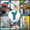 imageSilicone Cooking Utensils Set Efar 7Piece Blue Heat Resistant Kitchen Utensils Set Kitchen Nonstick Tools Spatula Ladle Spoon Pasta Server for Nonstick Cookware NonToxic ampamp Dishwasher safeBlue