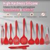imageSilicone Cooking Utensils Set Efar 7Piece Blue Heat Resistant Kitchen Utensils Set Kitchen Nonstick Tools Spatula Ladle Spoon Pasta Server for Nonstick Cookware NonToxic ampamp Dishwasher safeRed