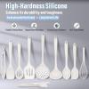imageSilicone Cooking Utensils Set Efar 7Piece Blue Heat Resistant Kitchen Utensils Set Kitchen Nonstick Tools Spatula Ladle Spoon Pasta Server for Nonstick Cookware NonToxic ampamp Dishwasher safeWhite