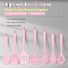 imageSilicone Cooking Utensils Set Efar 7Piece Blue Heat Resistant Kitchen Utensils Set Kitchen Nonstick Tools Spatula Ladle Spoon Pasta Server for Nonstick Cookware NonToxic ampamp Dishwasher safePink