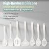 imageSilicone Cooking Utensils Set Efar 7Piece Blue Heat Resistant Kitchen Utensils Set Kitchen Nonstick Tools Spatula Ladle Spoon Pasta Server for Nonstick Cookware NonToxic ampamp Dishwasher safeWhite