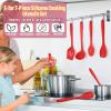 imageSilicone Cooking Utensils Set Efar 7Piece Blue Heat Resistant Kitchen Utensils Set Kitchen Nonstick Tools Spatula Ladle Spoon Pasta Server for Nonstick Cookware NonToxic ampamp Dishwasher safeRed