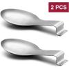 imageSpoon Rest Efar Matte Black Stainless Steel Spoon Ladle Holder Spatula Rest for Kitchen Stove Top Large Size ampamp Dishwasher SafeSilver