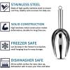 imageStainless Steel Ice Scoop Set of 2 Efar 24 Ounces Metal Large Utility Scoop for KitchenBarPartyWeddingDog foodPotted Plants Round Bottom ampamp Hanging Loop Rust Free ampamp Dishwasher Safe8 Ounce