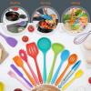 imageTeal Blue Kitchen Utensils Set Efar 15Piece Silicone Cooking Utensils with Holder Nonstick Cookware Friendly ampamp Heat Resistant Includes Ladle Spatula Spoon Slotted Turner for Cooking ampamp BakingColorful