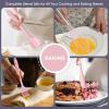 imageTeal Blue Kitchen Utensils Set Efar 15Piece Silicone Cooking Utensils with Holder Nonstick Cookware Friendly ampamp Heat Resistant Includes Ladle Spatula Spoon Slotted Turner for Cooking ampamp BakingPink
