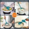 imageTeal Blue Kitchen Utensils Set Efar 15Piece Silicone Cooking Utensils with Holder Nonstick Cookware Friendly ampamp Heat Resistant Includes Ladle Spatula Spoon Slotted Turner for Cooking ampamp BakingTeal Blue