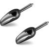 imageEfar 6 Ounce Ice Scoop Set of 2 Small Stainless Steel Scoops for Ice CubeCandyFlourSugar Metal Utility Scoops for Canisters Baking Kitchen Pantry Rust Free ampamp Dishwasher SafeBlack