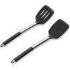 imageEfar Cooking Utensils Set of 4 Silicone Kitchen Utensils for Nonstick Cookware Heat Resistant ampamp Nontoxic Slotted Spatula Solid Spoon Turner for Flipping Mixing Serving BastingPinkBlack