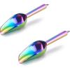 imageEfar Mini Ice Scoop Set of 2 3 Ounce Stainless Steel Scoops for Ice CubeCandyFlourSugar Metal Utility Scoops for Canisters Baking Kitchen Pantry Rust Proof ampamp Dishwasher SafeRainbow