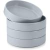 imageEfar Pasta Bowls Set of 4 35oz Ceramic Large Salad Bowl Plates for Serving Soup Dinner Shallow Stoneware Pasta Plate Microwave ampamp Dishwasher Safe Speckled KhakiHaze Gray