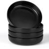 imageEfar Pasta Bowls Set of 4 35oz Large Salad Bowls for Serving Wide and Shallow Ceramic Plates for Kitchen Double Reactive Glaze Microwave and Dishwasher Safe Ocean BlueMatte Black