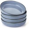 imageEfar Pasta Bowls Set of 4 35oz Large Salad Bowls for Serving Wide and Shallow Ceramic Plates for Kitchen Double Reactive Glaze Microwave and Dishwasher Safe Ocean BlueOcean Blue