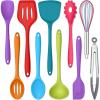 imageEfar Silicone Cooking Utensils Set 24Pcs Heat Resistant Kitchen Utensil with Holder Silicone Kitchen Tools with Spatula Turner Spoon Tongs Whisk NonToxic ampamp Dishwasher Safe KhakiColorful