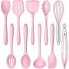 imageEfar Silicone Cooking Utensils Set 24Pcs Heat Resistant Kitchen Utensil with Holder Silicone Kitchen Tools with Spatula Turner Spoon Tongs Whisk NonToxic ampamp Dishwasher Safe KhakiPink