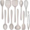 imageEfar Silicone Cooking Utensils Set 24Pcs Heat Resistant Kitchen Utensil with Holder Silicone Kitchen Tools with Spatula Turner Spoon Tongs Whisk NonToxic ampamp Dishwasher Safe KhakiKhaki