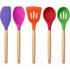 imageEfar Silicone Cooking Utensils Set 446 Heat Resistant 10PCS Kitchen Utensils Set with Wooden Handle for Nonstick Cookware Kitchen Tools Spatula Whisk Tongs Ladle Nontoxic ampamp Healthy WhiteMulticolor