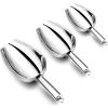imageIce Scoop Efar Stainless Steel Kitchen Utility Scoop Set Ideal for Ice CubeCoffee BeanFoodCandyFlourPopcorn Set of 3 5812 Ounce358 Ounce