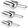imageIce Scoop Efar Stainless Steel Kitchen Utility Scoop Set Ideal for Ice CubeCoffee BeanFoodCandyFlourPopcorn Set of 3 5812 Ounce5812 Ounce