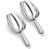 imageIce Scoops with Holes Efar 6 Ounce Stainless Steel Scoops with Drain Holes to Reduce Unwanted Dilution Metal Scoop for Ice MakerFreezerBar Rust Free ampamp Dishwasher Safe2 Pack8 Ounce