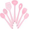 imageSilicone Cooking Utensils Set Efar 7Piece Blue Heat Resistant Kitchen Utensils Set Kitchen Nonstick Tools Spatula Ladle Spoon Pasta Server for Nonstick Cookware NonToxic ampamp Dishwasher safePink