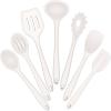 imageSilicone Cooking Utensils Set Efar 7Piece Blue Heat Resistant Kitchen Utensils Set Kitchen Nonstick Tools Spatula Ladle Spoon Pasta Server for Nonstick Cookware NonToxic ampamp Dishwasher safeWhite