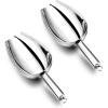 imageStainless Steel Ice Scoop Set of 2 Efar 24 Ounces Metal Large Utility Scoop for KitchenBarPartyWeddingDog foodPotted Plants Round Bottom ampamp Hanging Loop Rust Free ampamp Dishwasher Safe12 Ounce