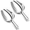 imageStainless Steel Ice Scoop Set of 2 Efar 24 Ounces Metal Large Utility Scoop for KitchenBarPartyWeddingDog foodPotted Plants Round Bottom ampamp Hanging Loop Rust Free ampamp Dishwasher Safe24 Ounce