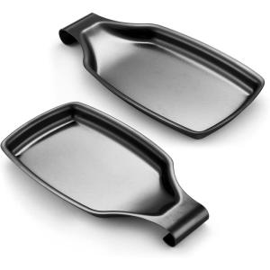 imageEfar Spoon Rest for Stove Top 2Piece Stainless Steel Spoon Holder for Kitchen Counter Spatula Ladle Utensils Rest Heavy Duty ampamp Large Size Dishwasher Safe85 x 43 InchBlack