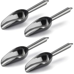 imageMini Ice Scoop Set of 4 Efar 3 Ounce Gold Stainless Steel Scoops for CandyFlourSugar Small Metal Scoops for PartyCanisters JarsKitchen BarIce Maker Rust Proof ampamp Dishwasher SafeBlack