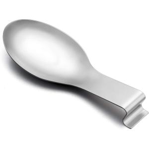 imageSpoon Rest Efar Matte Black Stainless Steel Spoon Ladle Holder Spatula Rest for Kitchen Stove Top Large Size ampamp Dishwasher SafeSilver