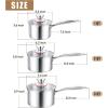 image123QT Saucepan with Lid Set of 3 Efar 1810 Stainless Steel Sauce Pan Pot Metal Triply Cookware for Kitchen Cooking Pasta Warming Milk Boiling Water Induction Ready ampamp Heavy Duty1QT  2QT  3QT