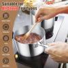 image123QT Saucepan with Lid Set of 3 Efar 1810 Stainless Steel Sauce Pan Pot Metal Triply Cookware for Kitchen Cooking Pasta Warming Milk Boiling Water Induction Ready ampamp Heavy Duty1QT  3QT