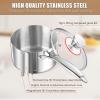 image123QT Saucepan with Lid Set of 3 Efar 1810 Stainless Steel Sauce Pan Pot Metal Triply Cookware for Kitchen Cooking Pasta Warming Milk Boiling Water Induction Ready ampamp Heavy Duty1QT  3QT