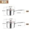 image123QT Saucepan with Lid Set of 3 Efar 1810 Stainless Steel Sauce Pan Pot Metal Triply Cookware for Kitchen Cooking Pasta Warming Milk Boiling Water Induction Ready ampamp Heavy Duty2QT  3QT